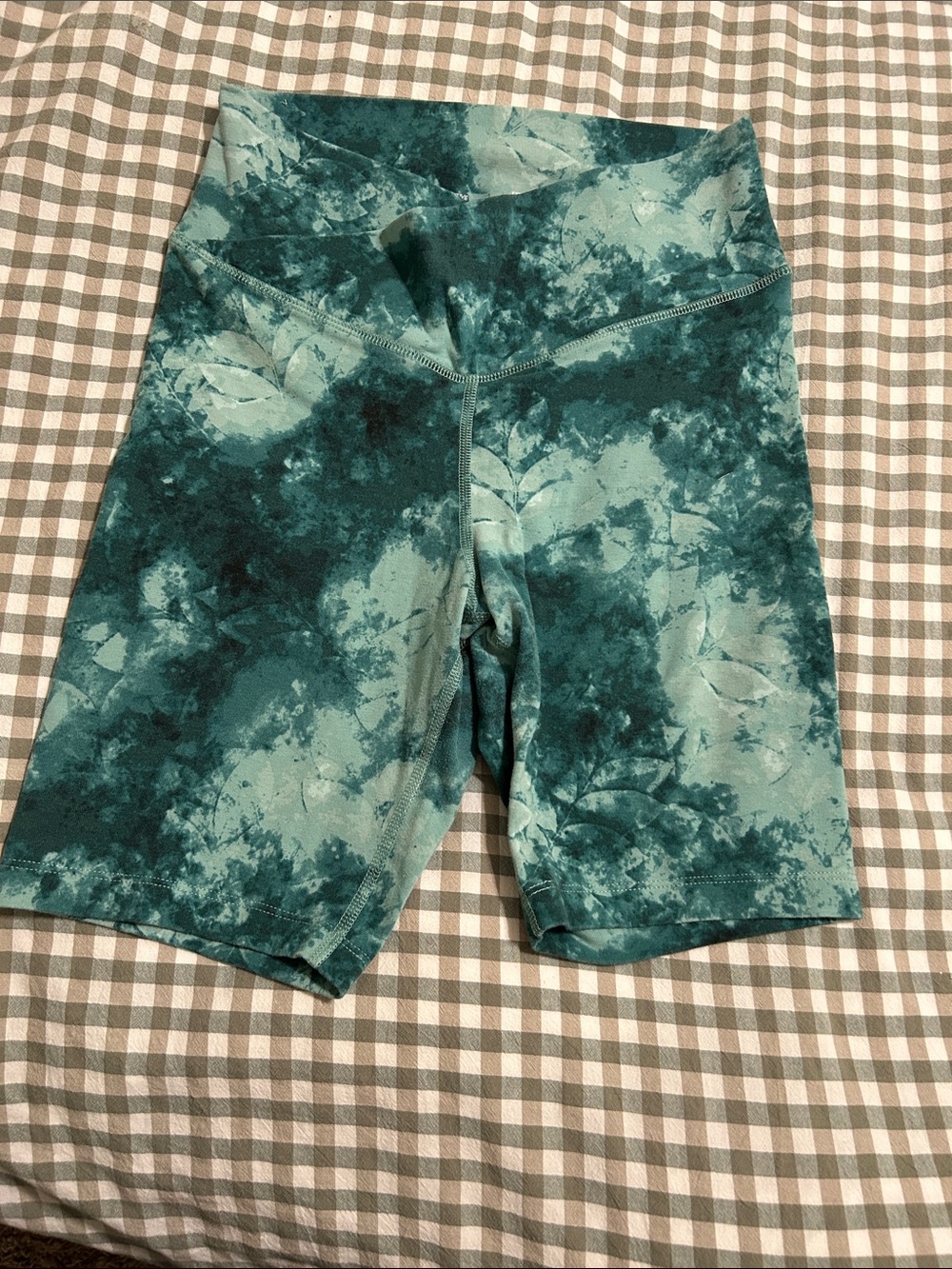 Old navy Green Teal Tie-Dye High-Waist Biker Shorts